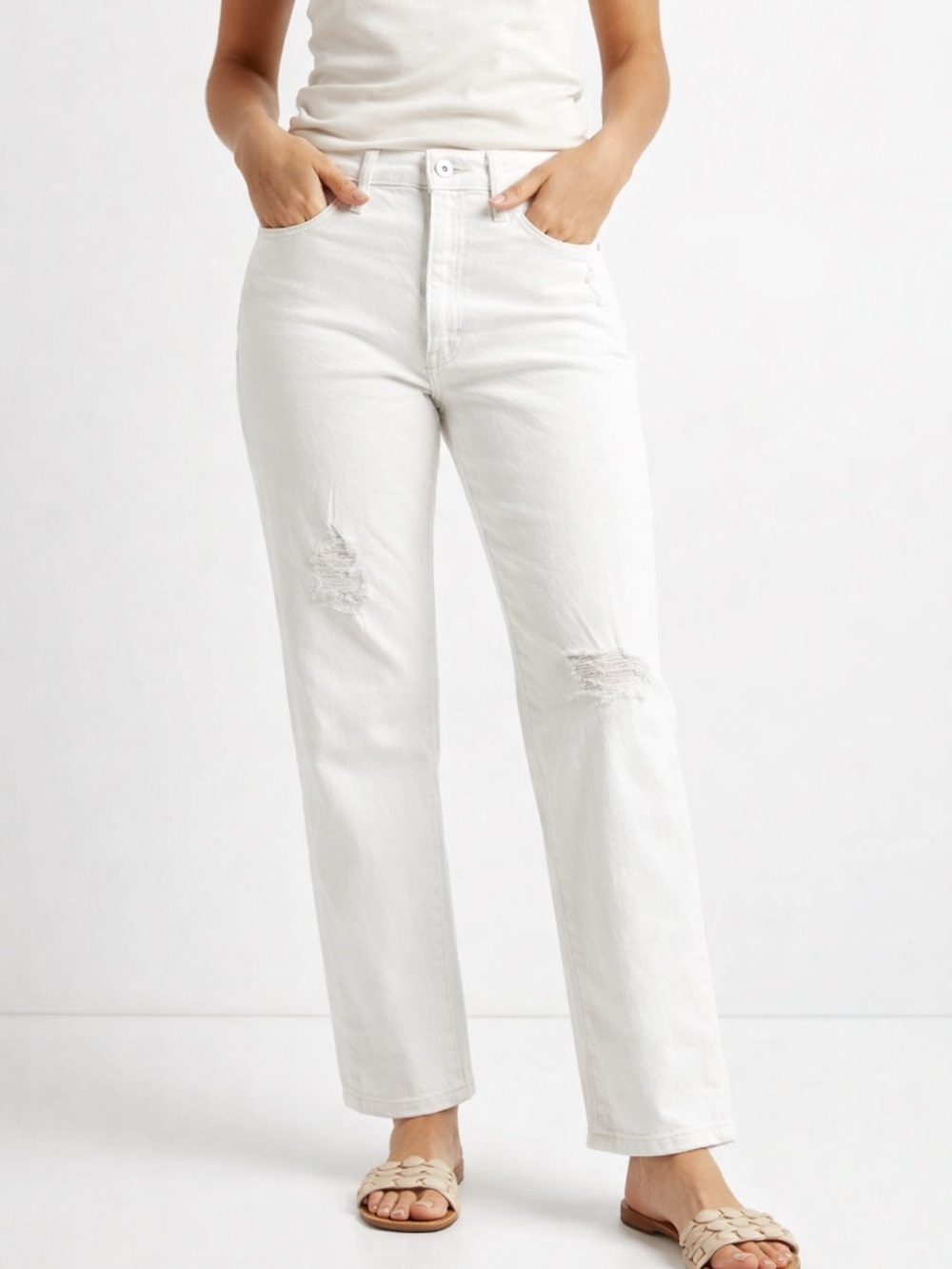 JOE'S Jeans The OG White
Distressed Straight
Leg Jeans Size 29 - Picture 3 of 10